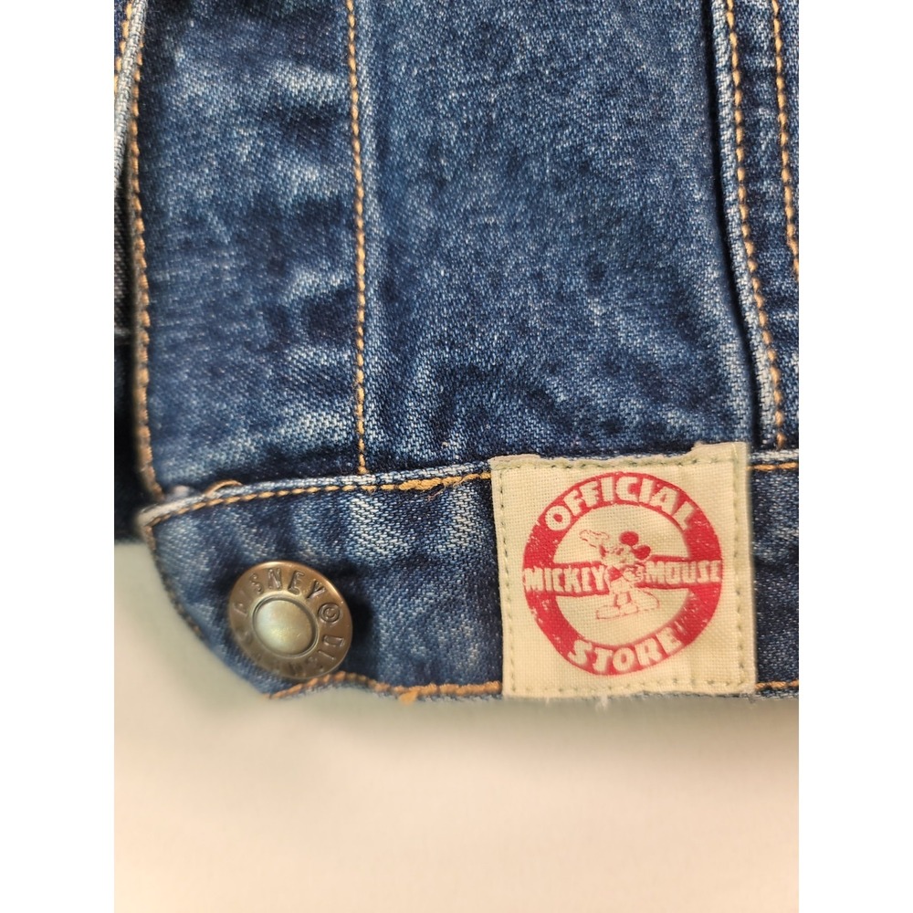 Vintage Disney Store Mickey Minnie Denim Jacket Small Embroidered - Picture 3 of 10